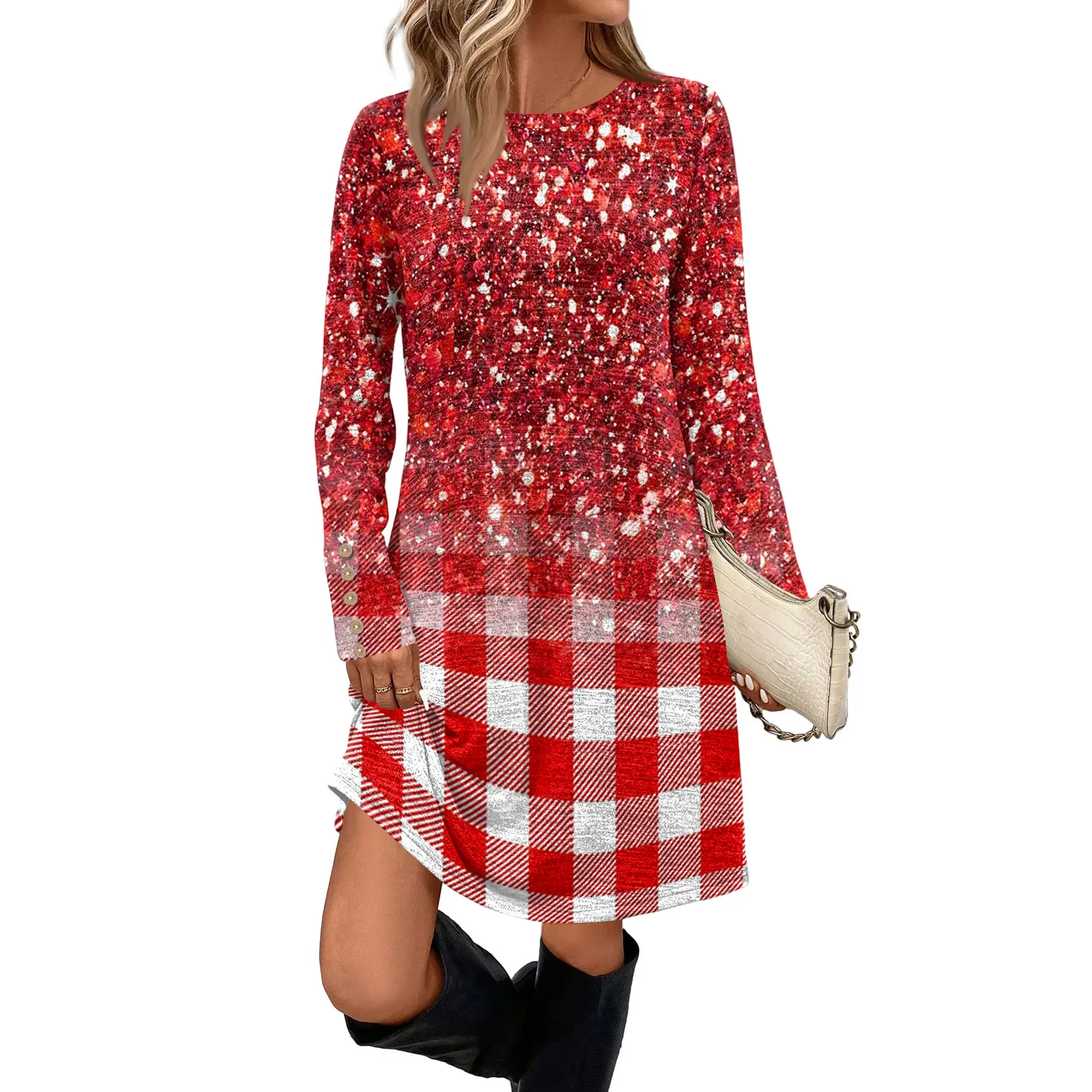 الخريف موضة ثلاثية الأبعاد طباعة بلايز كم طويل تي شيرت فستان المرأة موضة المتضخم تي شيرت الإناث امرأة الملابس فستان فيستدو #2