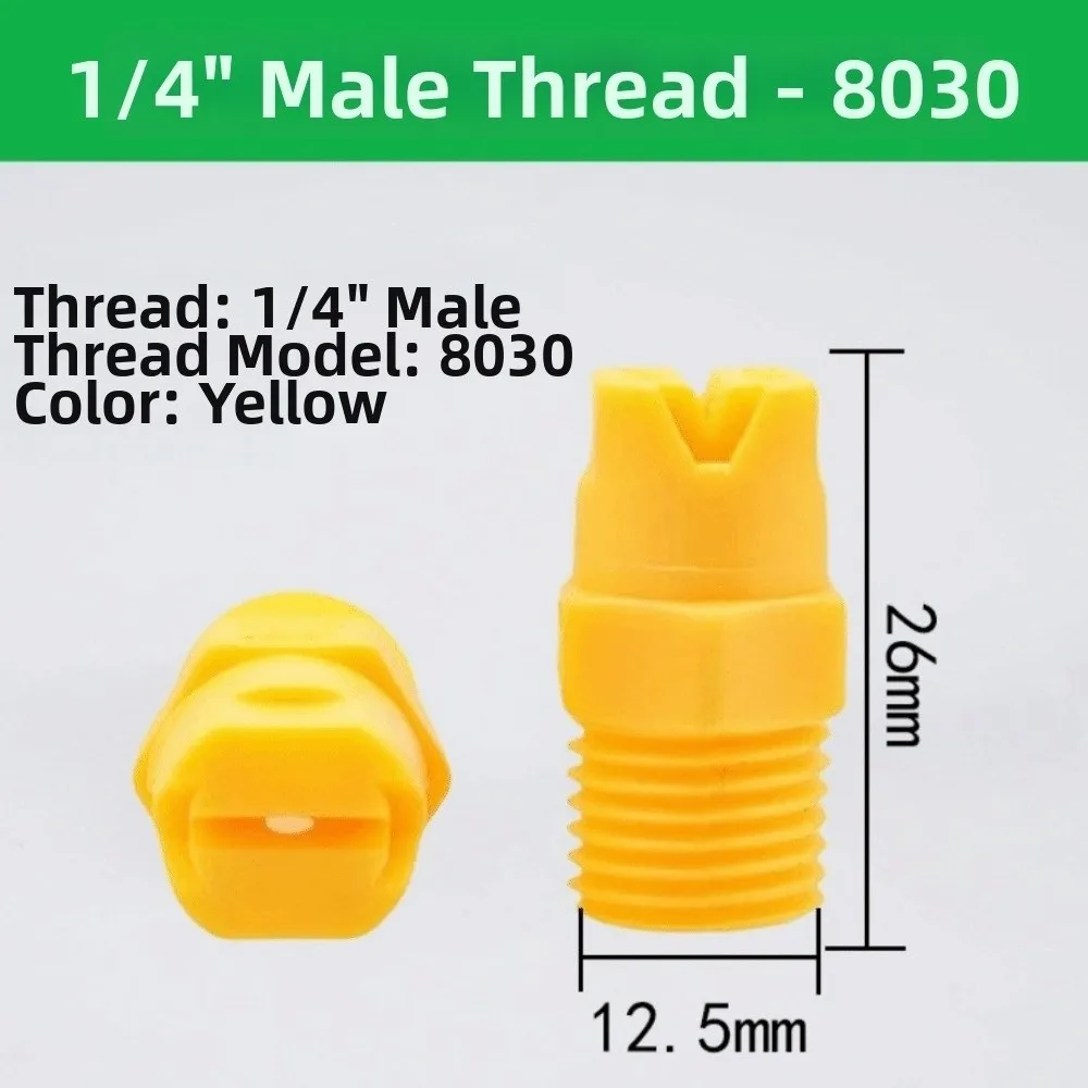 1/8 Inch 1/4 Inch 1/2 Inch Flat Fan Spray Nozzle Efficient Plastic Material Vee Jet Spray Nozzle Adjustabl Cone Spray Nozzle