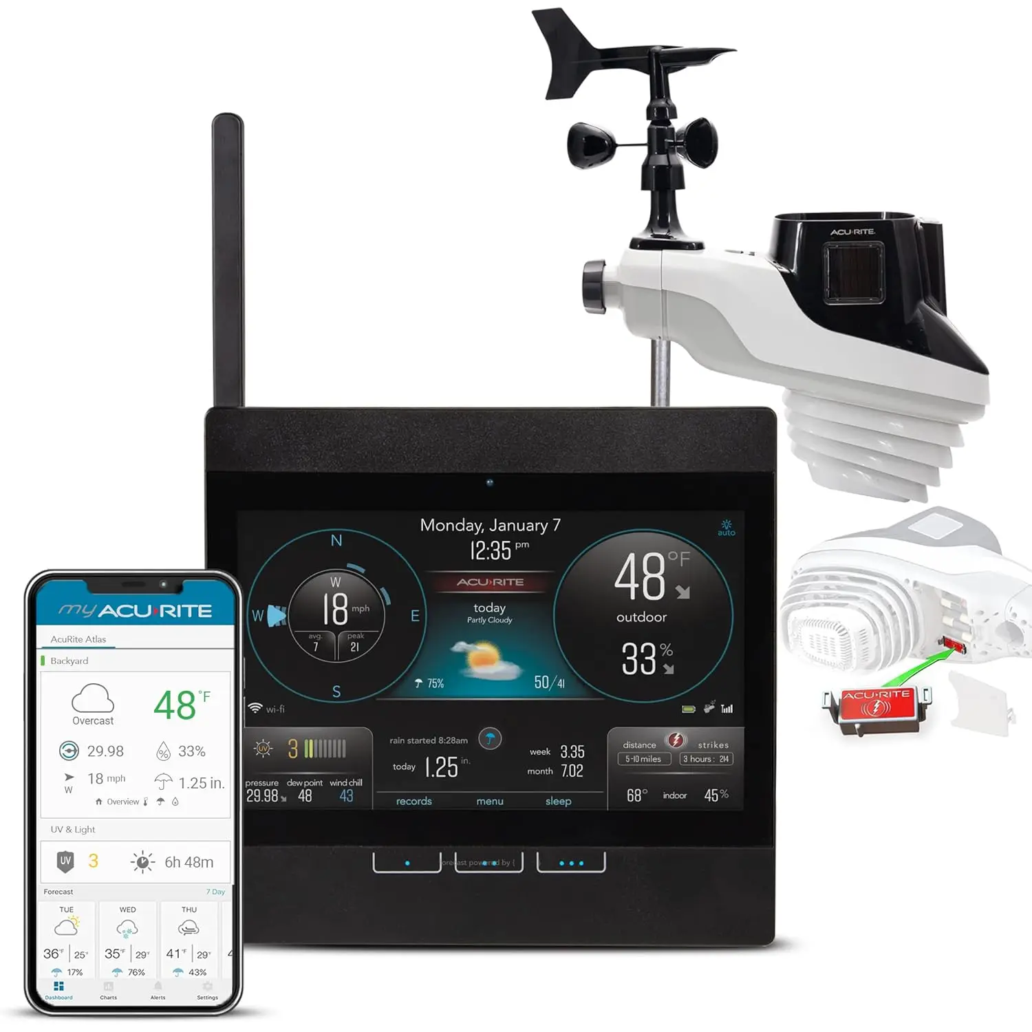 

AcuRite Professional Home Weather Station with WiFi Display, Detection, Temperature, Humidity, Rain Gauge