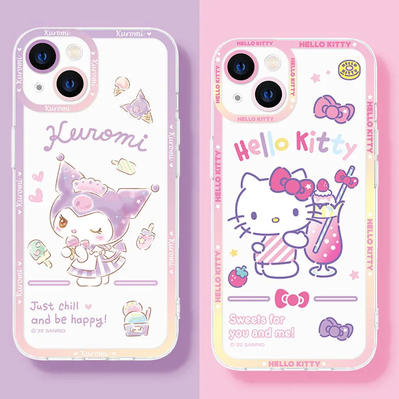 Cinnamoroll Melody Soft Silicone Case for iPhone 14 11 Pro Max 13 12 Mini XR XS X 8 7 6 6S Plus SE 2020 Transparent Back Cover