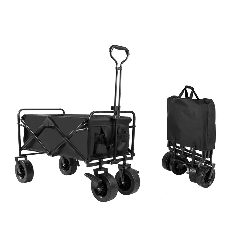 

Cross-border dedicated camp cart folding camp cart camping picnic stall metal cart movable