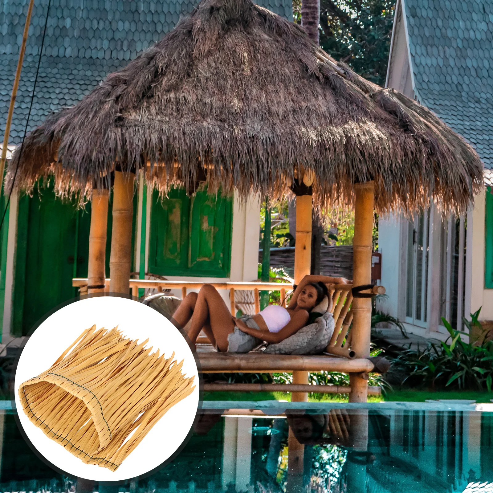 Artificial Simulated Straw For Garden Outdoor Landscaping Decor Fake Thatch Panels Tiki Bar Roofing Diy Thatch Roof Shade Garden