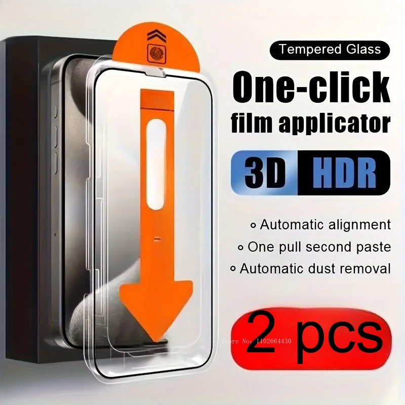 

2 шт., без пыли, установка HD, защитная пленка для экрана для IPhone 17 Pro Max, стеклянная пленка для IPhone 17 Air, закаленное стекло с защитой от царапин