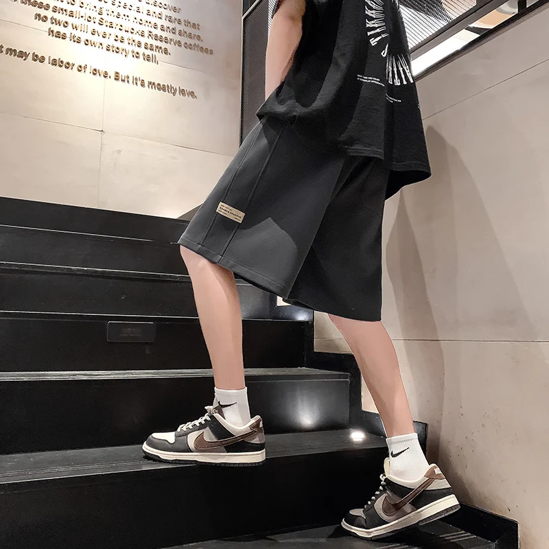 

Мужские летние свободные шорты-бермуды (5 дюймов) в американском спортивном стиле, повседневные брюки с эластичным поясом, вельветовые, со средней посадкой, молодежные, энергичные, стильные