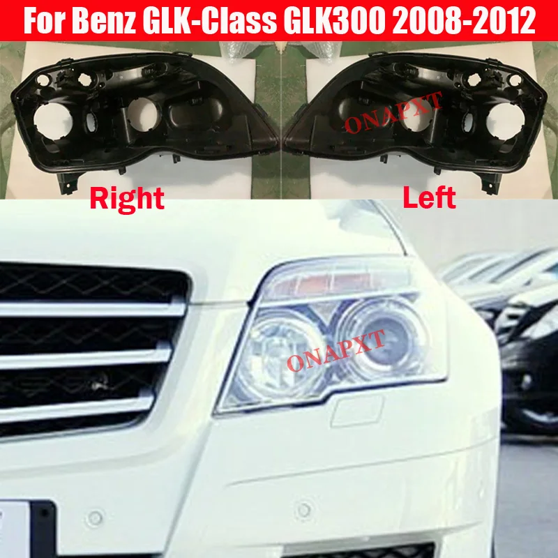 Front Headlight Cover Black Base For Benz GLK class GLK300 2008-2012 Rear Casing Headlight Back Housing Bottom Protection Shell