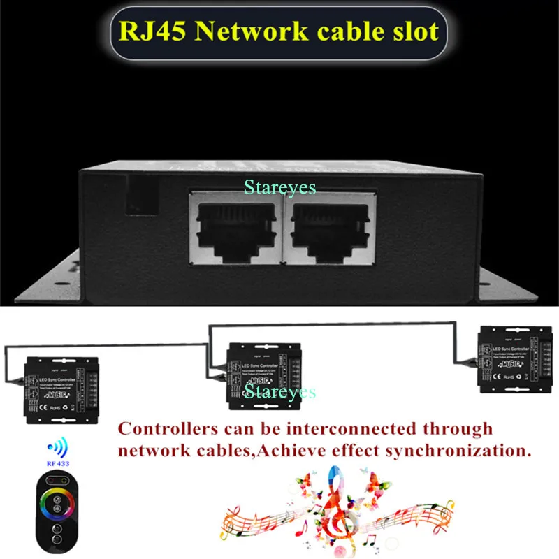 Mando a distancia RF 433 con pantalla táctil, receptor activado por música, atenuador de un solo color, CCT, RGB, RGBW, RGBCCT, tira LED