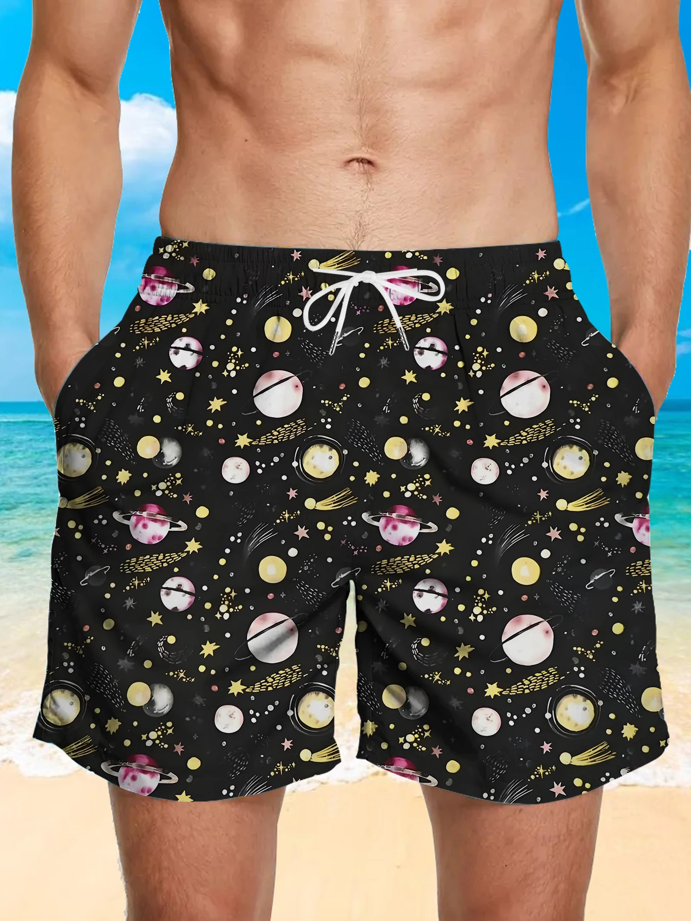 

Holiday Beach Shorts Men Digital All Over Print Quick Dry Polyester Lounge Pants