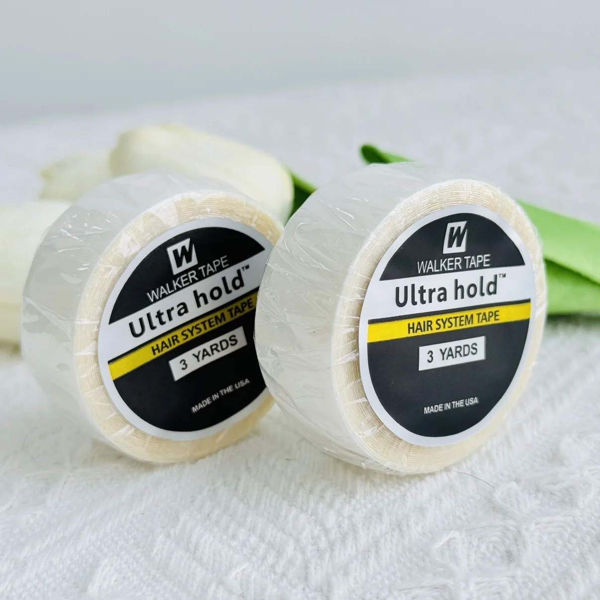 Fita adesiva dupla face para extensão de cabelo, 3 jardas, 2.0cm de largura, ultra hold, peruca, fita branca, fixação forte para cabelo