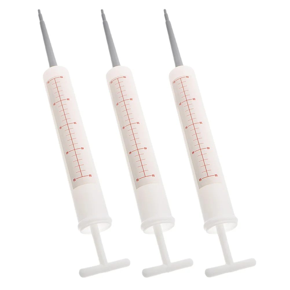 

3pcs Giant Syringe Prop: Realistic Doctor Nurse Cosplay Accessory For Halloween Party Supplies Simulation Injector Reusable