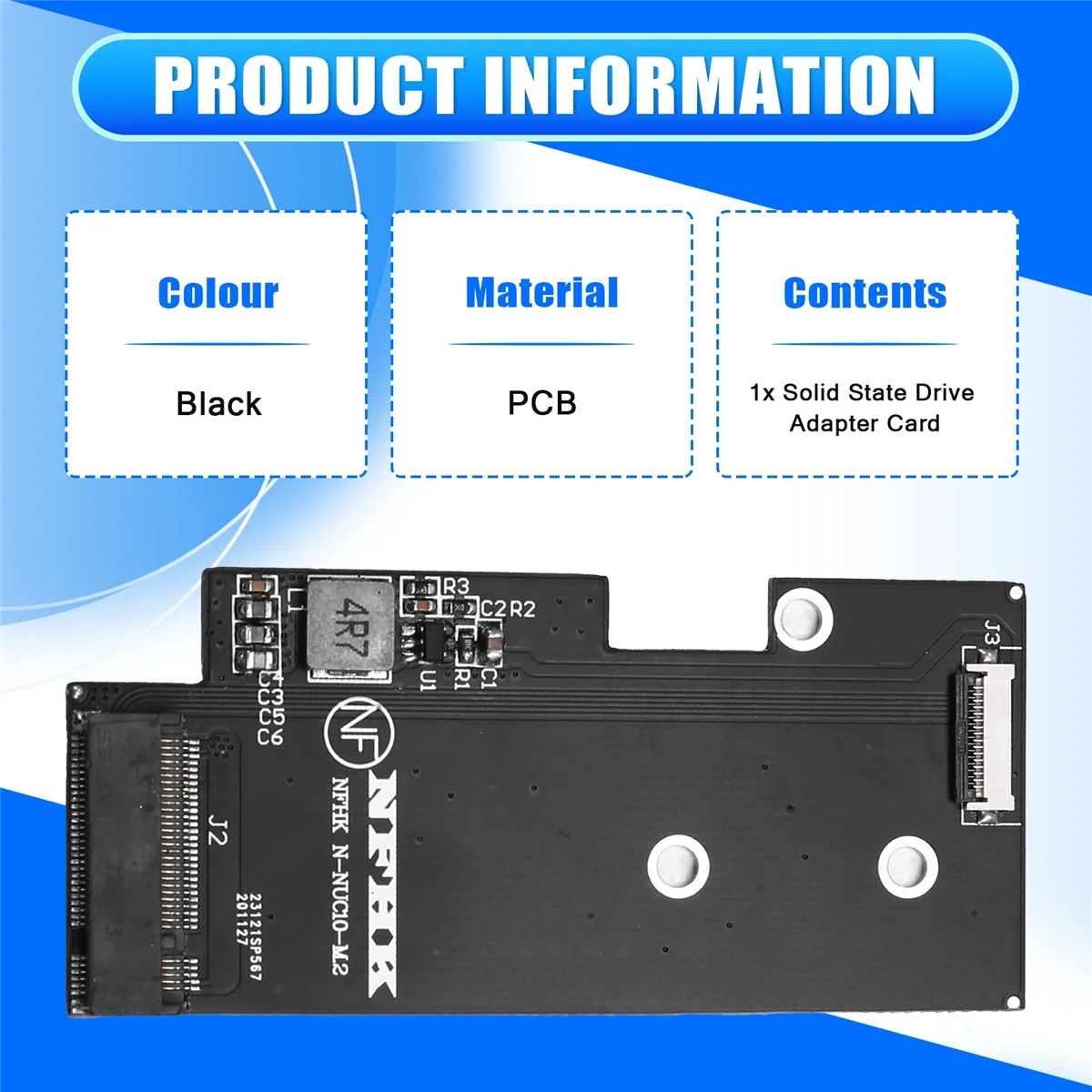 بطاقة محول محرك الأقراص الصلبة ، بطاقة صغيرة من PCIE إلى MSATA SSD ، بطاقة لـ NUC10i3FNB NUC10i5FNB NUC10i7FNB