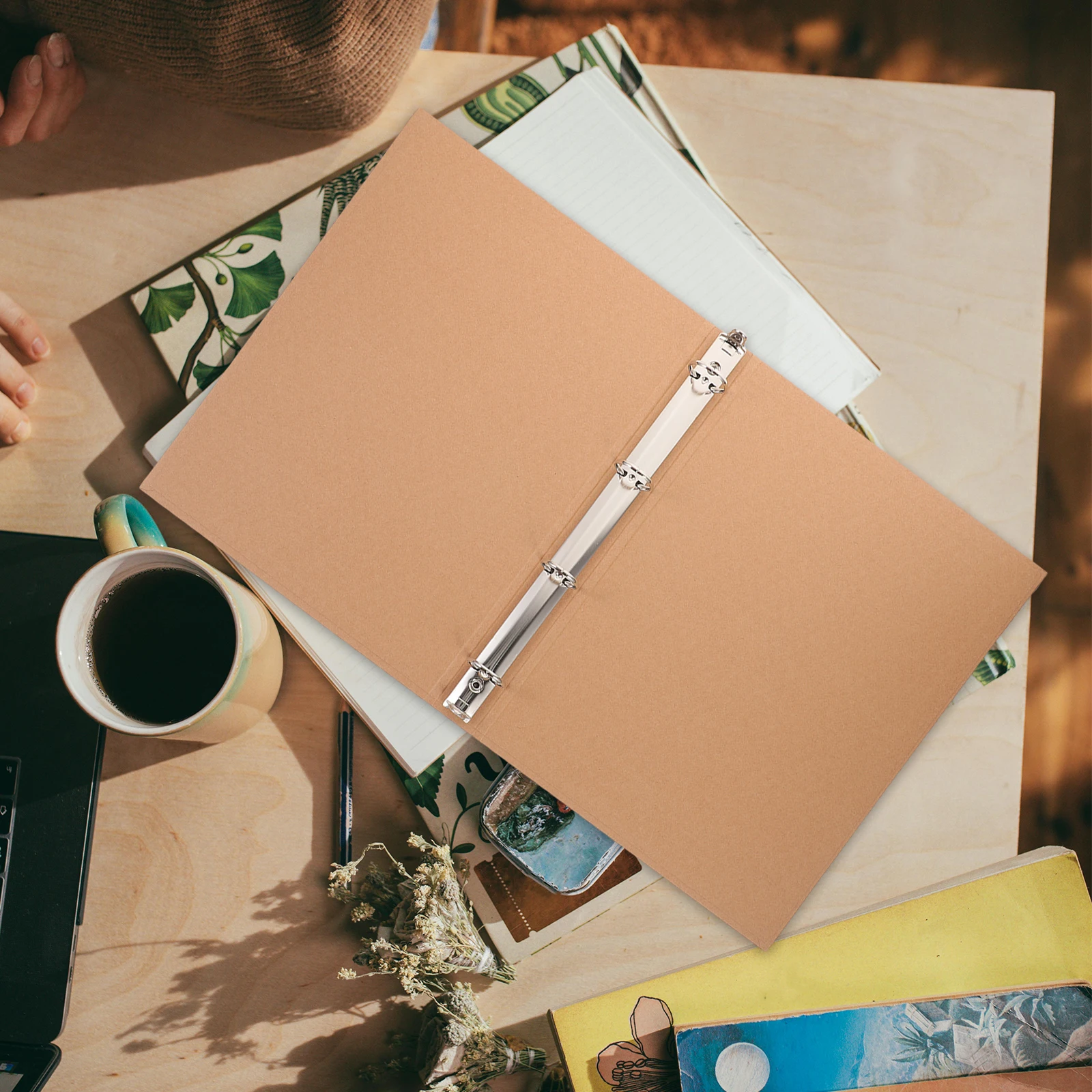 

Обложка для блокнота из крафт-бумаги, 4-кольцевая папка, защитный чехол для блокнота с вкладышами, кольцевые папки для журнала A4