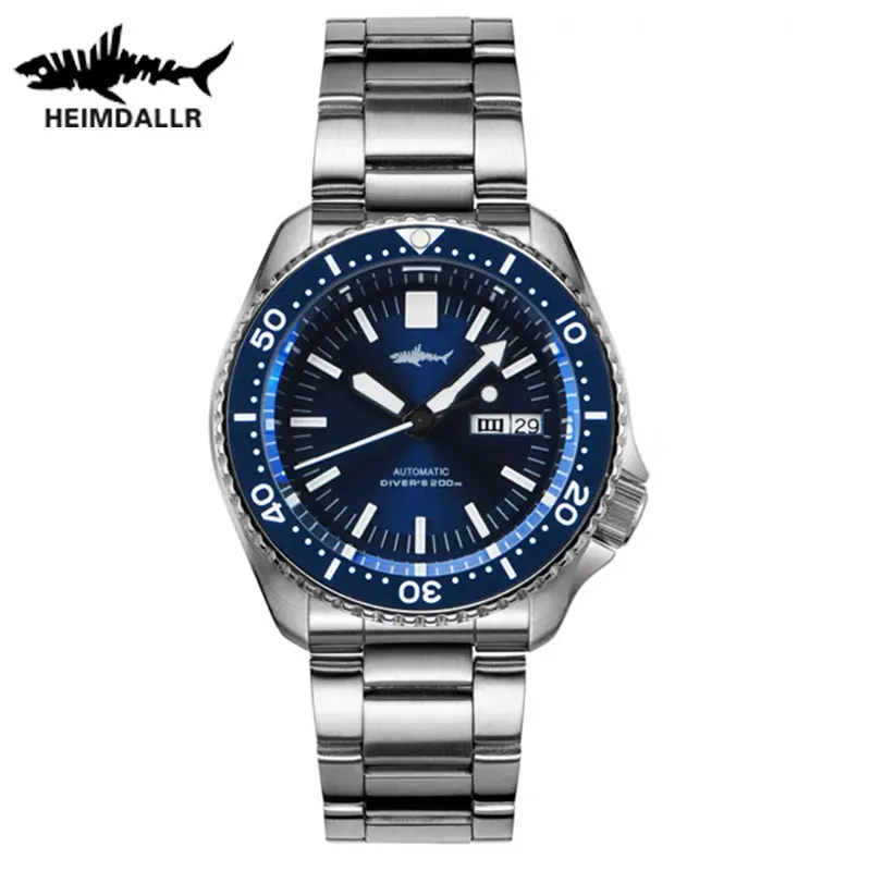 HEIMDALLR NH36 Automatic Movement Men Watches 200M Waterproof Sapphire Crystal Luminous Vintage Dive Mechanical Men Wristwatch