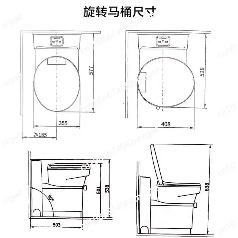 Built-In Swivel Smart Cassette Toilet with Electric Flush, Suitable for RV Camper Caravan Boat and Yacht Luxury