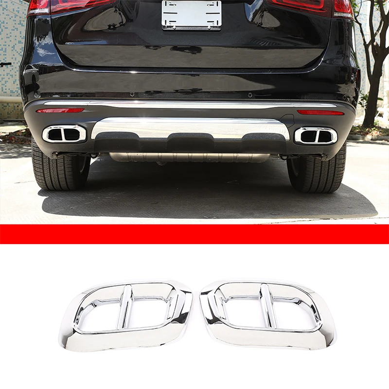 

For Mercedes-Benz GLC GLE GLS 2020-2022 Tail Throat Pipe Modified Cover Trim Car Exhaust Muffler Cover Trim Decorative Sticker