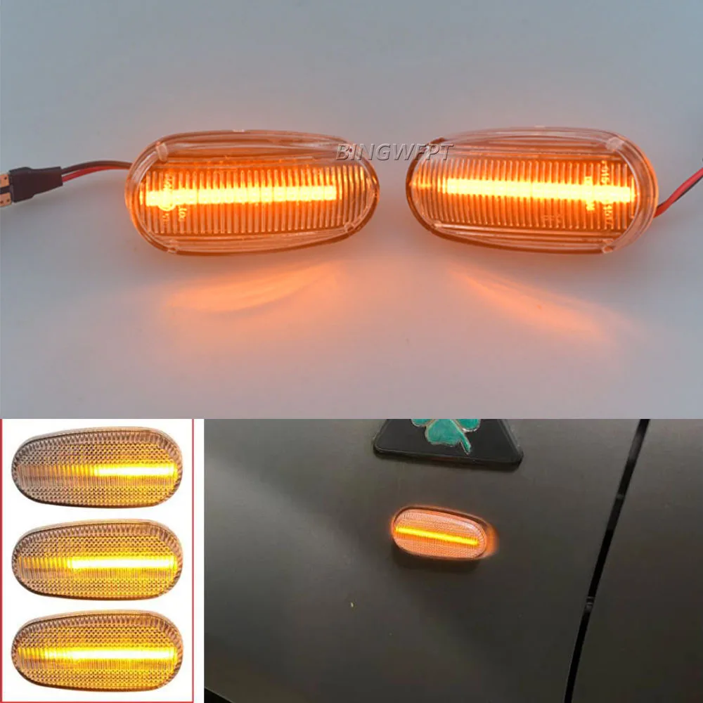 2Pcs  Dynamic LED Side Marker Lights Arrow Turn Signal Flashing Blinker Lamp For Alfa Romeo Mito 2014 view 3