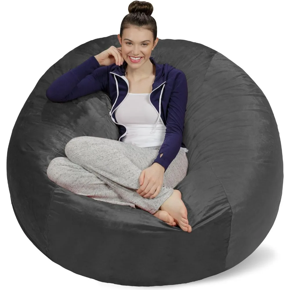 

Bean Bag Chair, Plush Ultra Soft Memory Foam Bean Bag Chair with Microsuede Cover - Stuffed Foam Filled Furniture