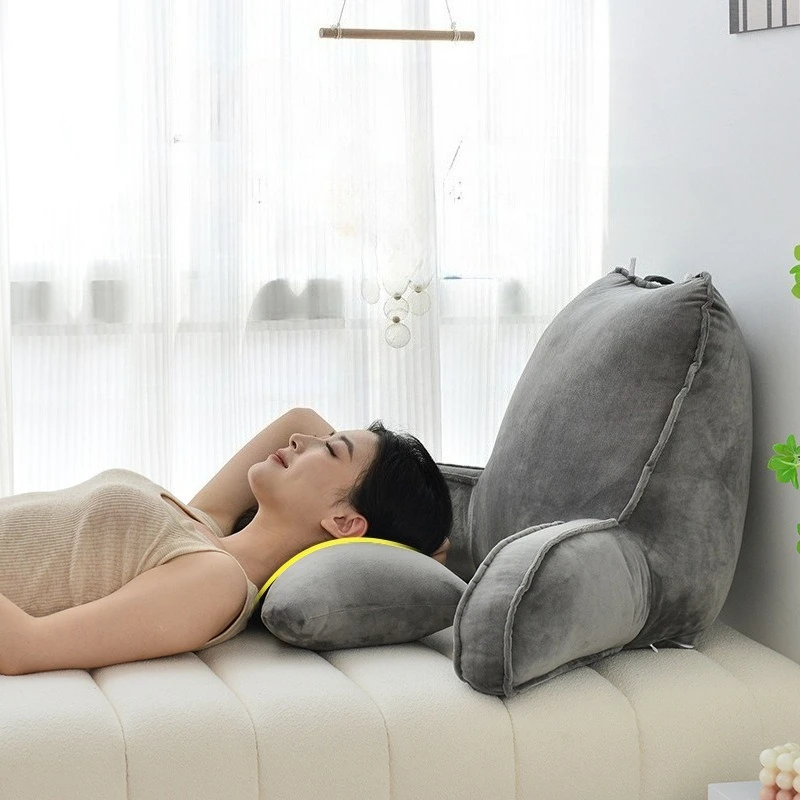 

Reading Pillow Cushion with Detachable Neck Roll for Sitting in Bed Couch or Floor Backrest Reading Pillow Adult Back Pillows
