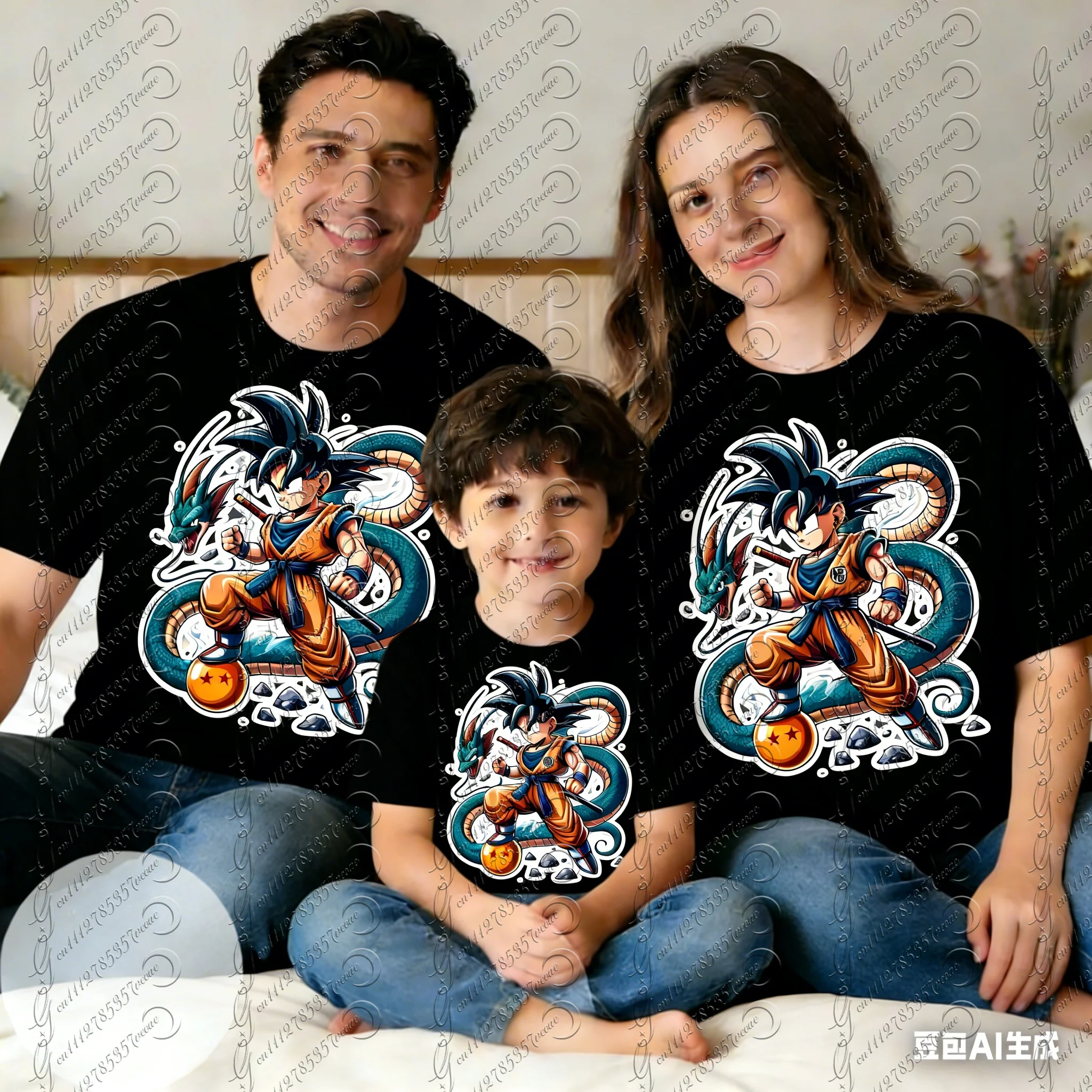 

2026 Summer Dragon Ball Retro High Quality Oversized T-shirt Goku Printed Unisex Family Children's Casual Short Sleeves