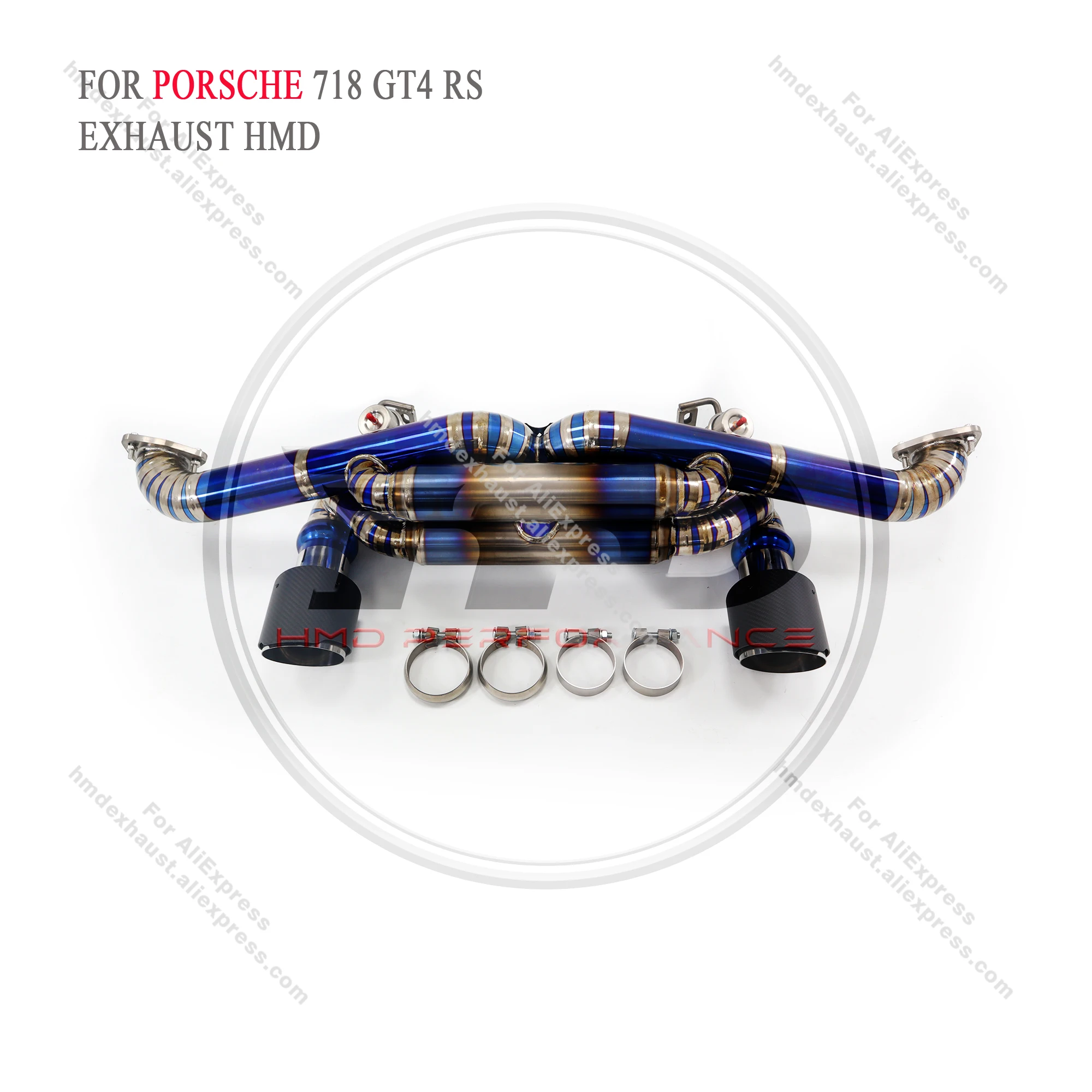 

HMD Titanium Exhaust System Performance Catback for Porsche 718 GT4 RS 4.0L Muffler With Valves