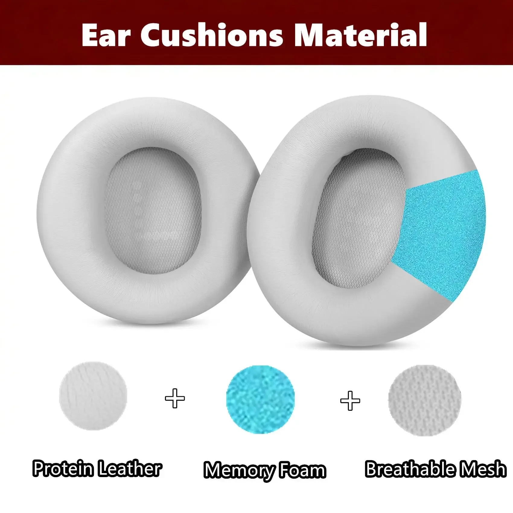 Ear Pads Replacement Cushions for CMF by Nothing Headphone Pro Headphones Earpads Protein Leather & Memory Foam