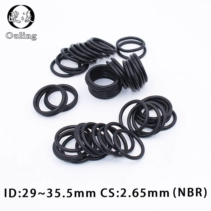 

20PCS/lot Rubber Ring NBR Sealing O-Ring CS2.65mm Thickness ID29/30/31.5/32.5/33.5/34.5/35.5mm Nitrile O Ring Seal Gasket Rings