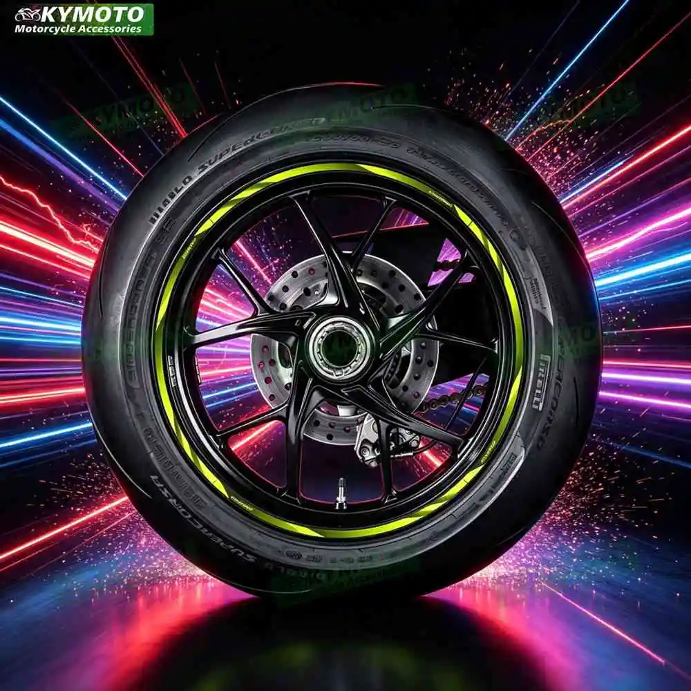 Reflective motorcycle wheel decals waterproof wheel wraps rim stripes 17-inch fairing for NINJA400 NINJA 400 EX400 EX 400