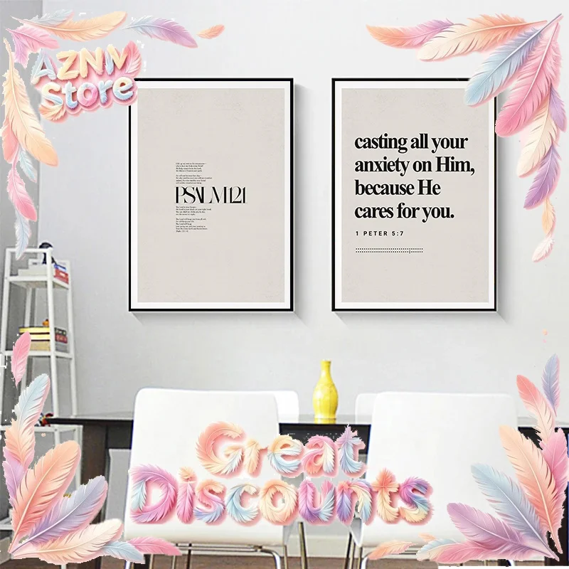 2026Verses & Chapters Poster Romans Psalm Proverbs Canvas Painting Minimalistic Christian Wall Art Picture Office Home Deco