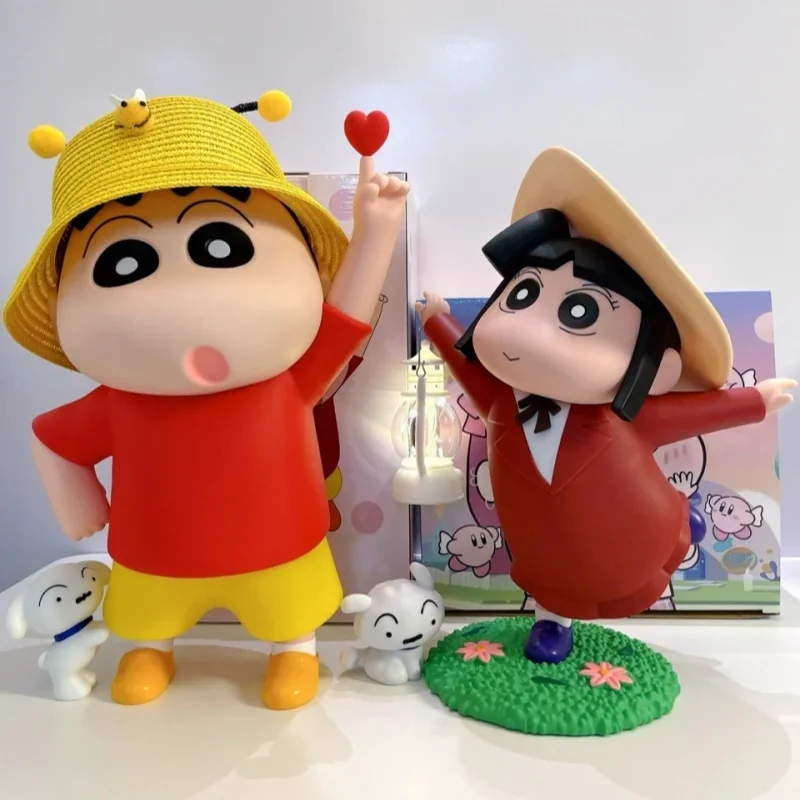 37cm Love Crayon Shin-Chan Handmade With Lantern Xiao Ai Creative Pvc Model Cute Model Ornaments Collectible Birthday Toy Gifts