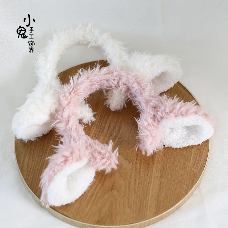 Soft and Adorable Japanese Cute Soft Cute Plush Lamb Ear Headband/Hairpin All-Match Ear Sweet Headband Hair Clip Side Clip