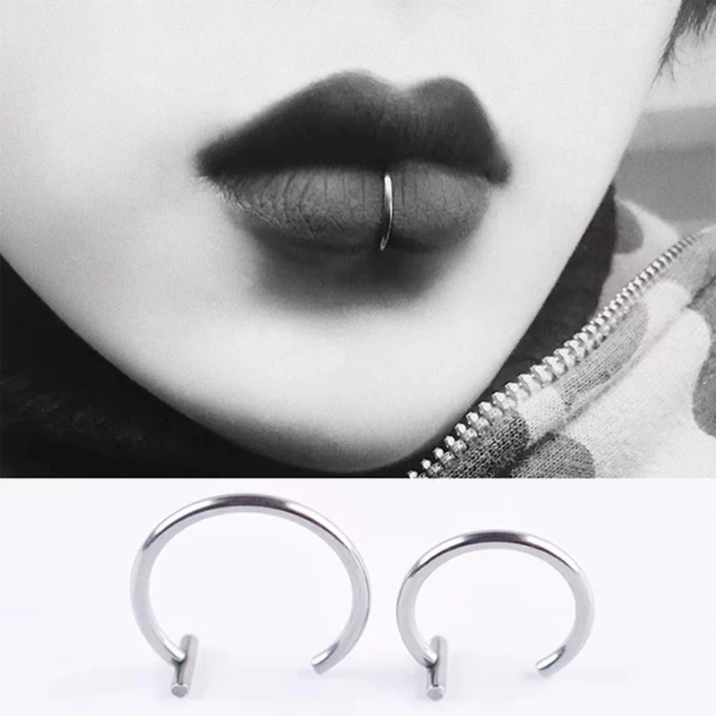 ต่างหูแบบครึ่งวงกลม 18G ทำจากเ - Body Jewelry Cartilage Earrings บทวิจารณ์และราคา