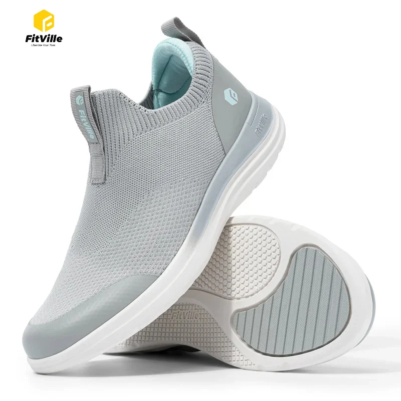 FitVille Women'S Extra Wide Slip On Walking Sneakers Arch Support Comfort Lightweight Casual Orthopedic Shoes For Swollen Feet
