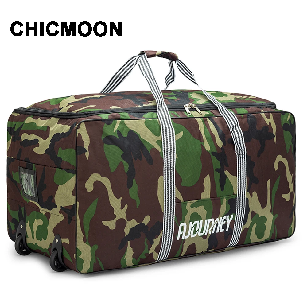 93L オックスフォード折りたたみ式ホイール付きトラベルバッグ、荷物収納バッグ、ホイール付き、大容量、機内持ち込み可能、キャリーオンラゲージ、トロリースーツケース