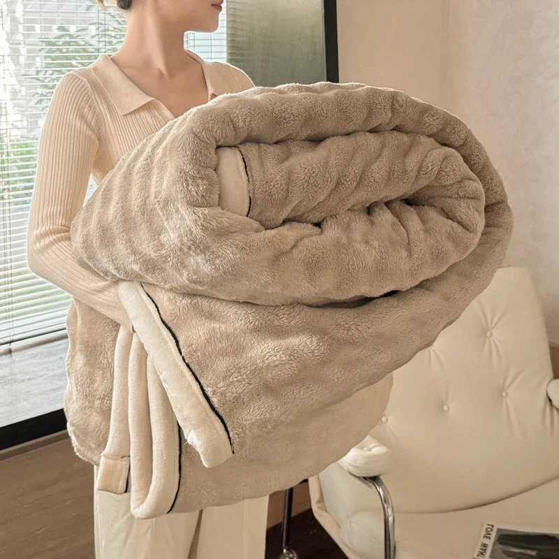 Imitation Rabbit Fur Autumn Winter Warm Blanket Soft Comfortable Bed Blankets Warmth Plush Knee Blanket for Sofa Cozy Bed Sheets