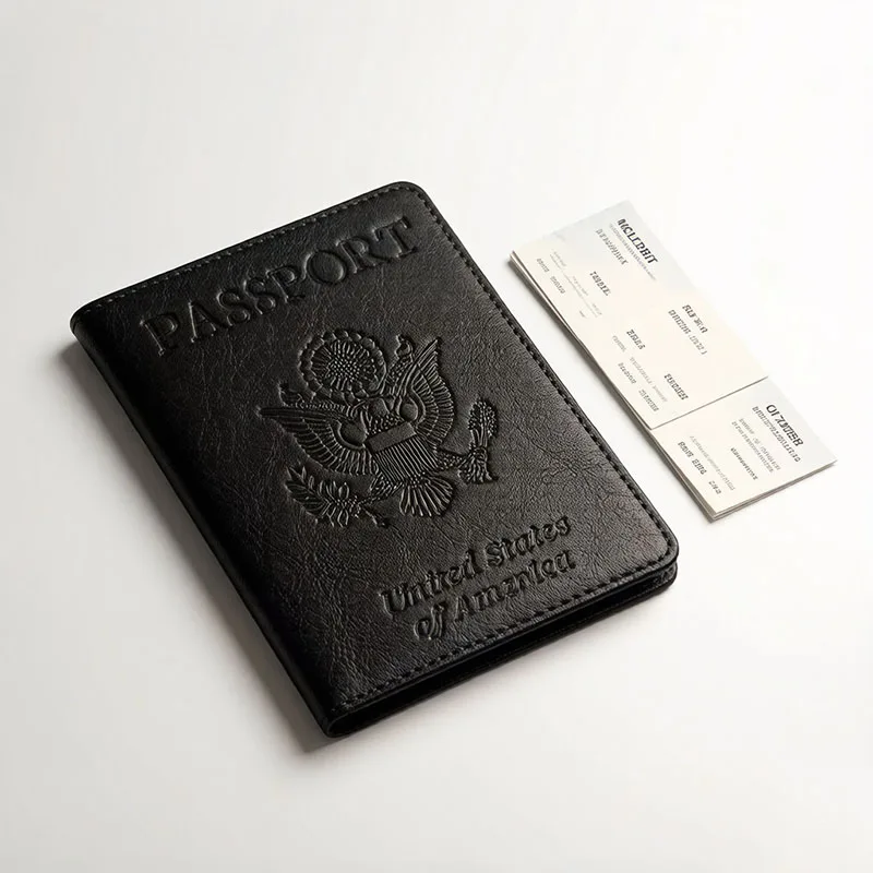 Passport Holder Cover Wallet Travel Essentials RFID Blocking Leather Card Case International Travel Must Haves Travel Accessorie