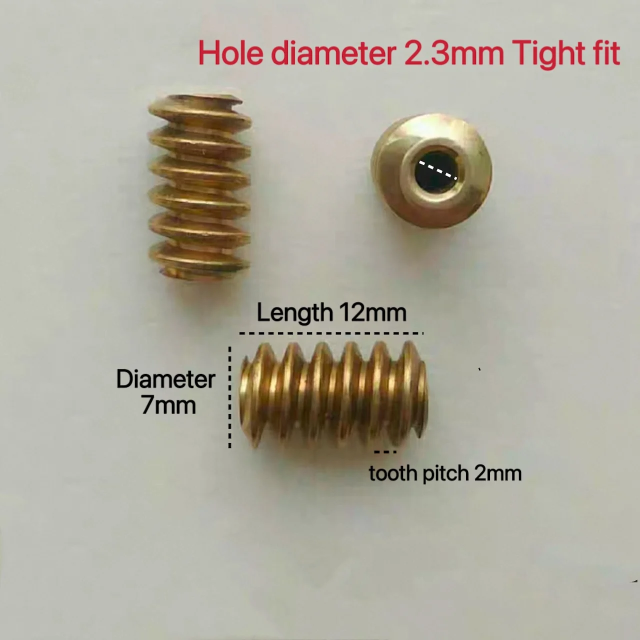 Imagen 5: Engranaje helicoidal de cobre para bricolaje, piezas de reducción de husillo de motor de 2.3MM, 3.17MM, 5MM para proyectos de mejora del hogar e ingeniería
