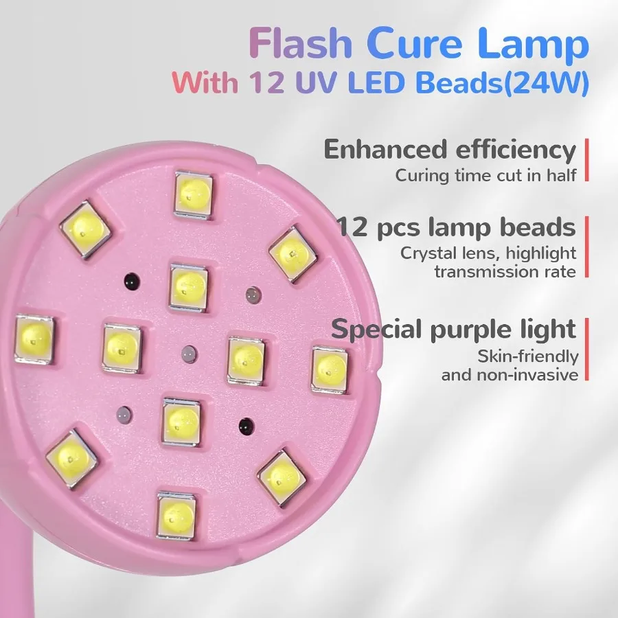 LIORA UV LED Nail Lamp Gooseneck Design Cordless 24W USB Rechargeable Nail Dryer with 4 Timers and Smart Sensor Technology for