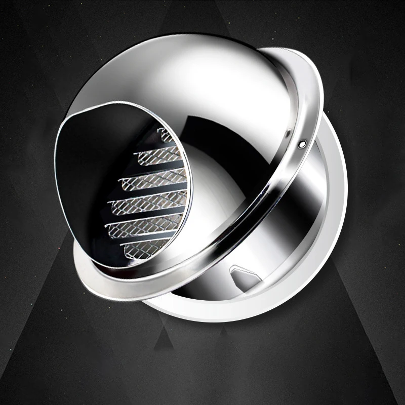 Vent Cover Duct Vent, Dryer Exhaust Vent Wall Vent Stainless Steel Round Vent Cover for HVAC System