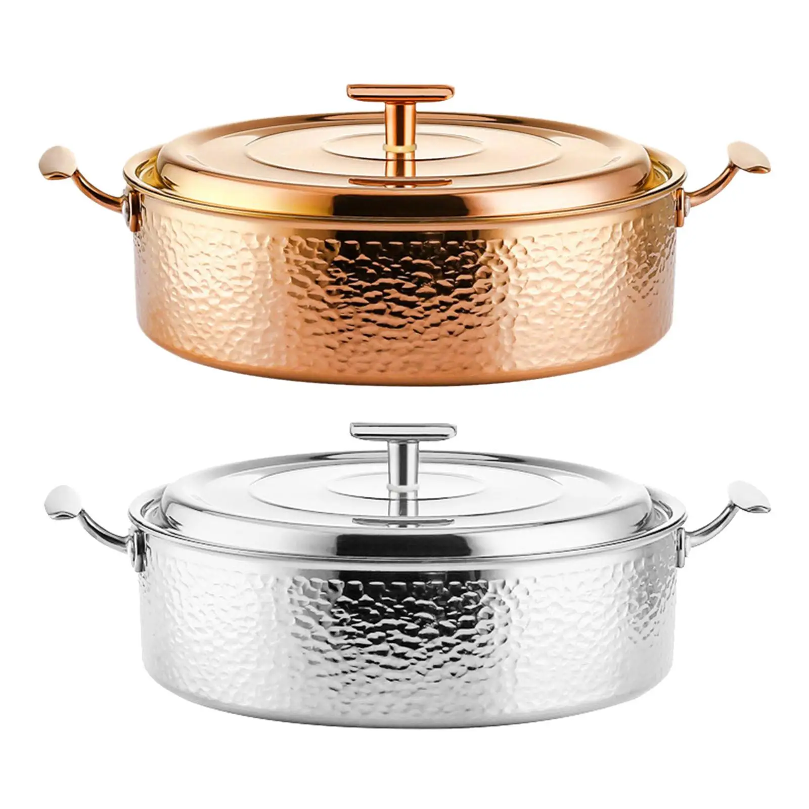 Pure Copper Hot Pot Practical with Lid Large Capacity Sturdy Chafing Dish Thickened Stockpot for Catering Picnic Home Use