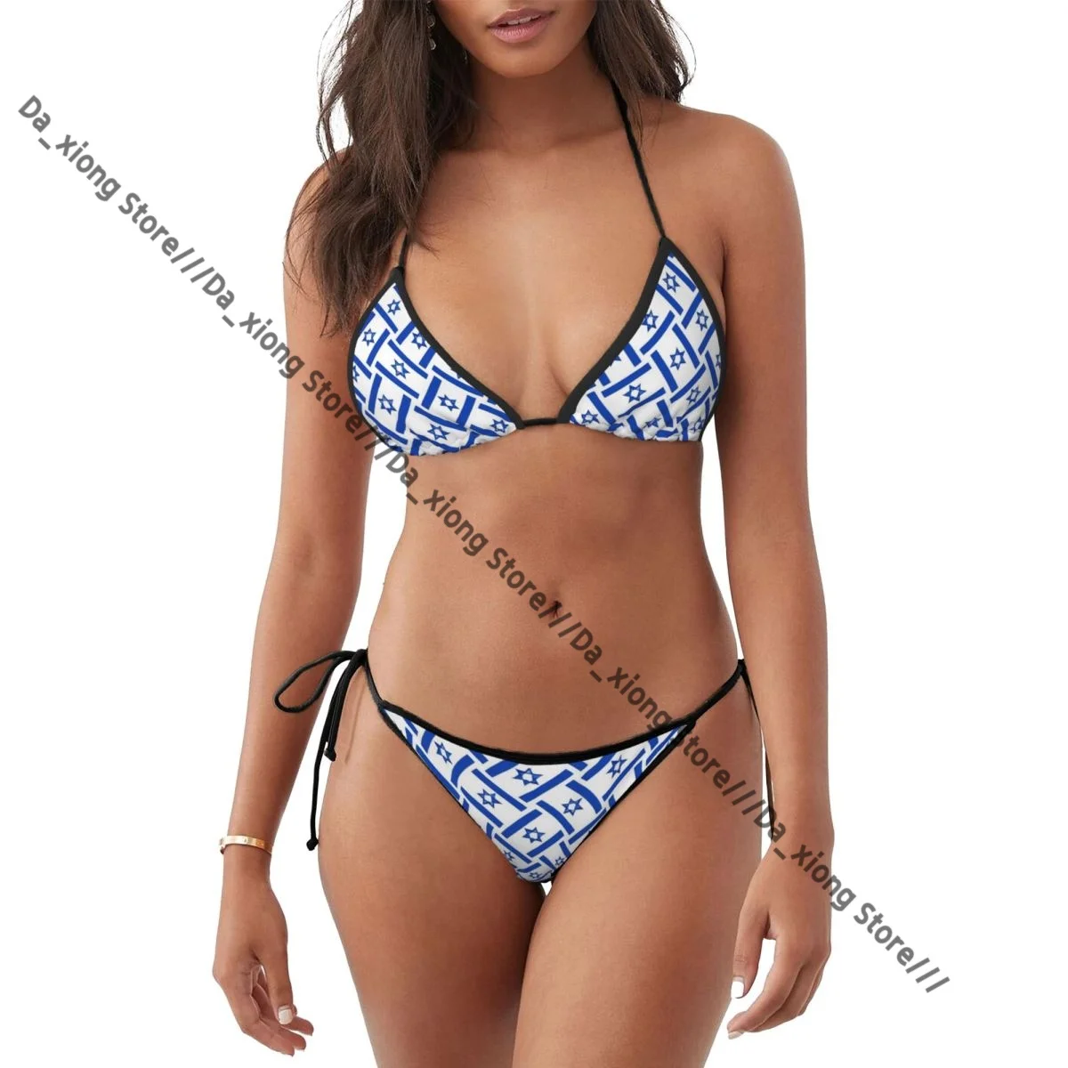 Woman Two Piece Swimsuit Israel Flag Print Swimwear Women's Bikini Set Sexy Bikini Low Wasit Bathsuit