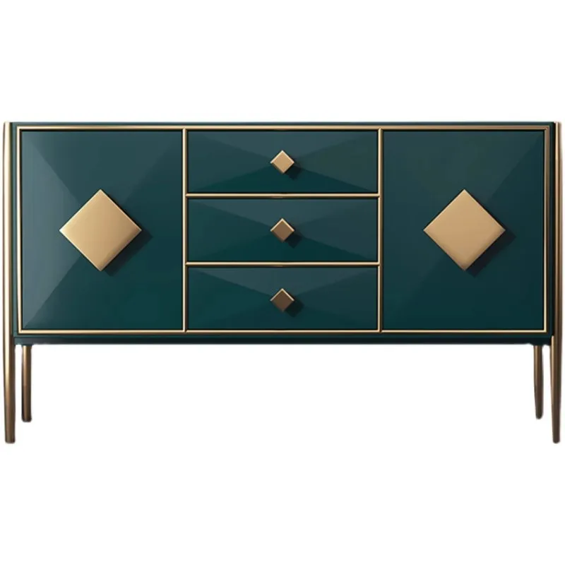 

Retro porch cabinet living room wall locker solid wood storage cabinet