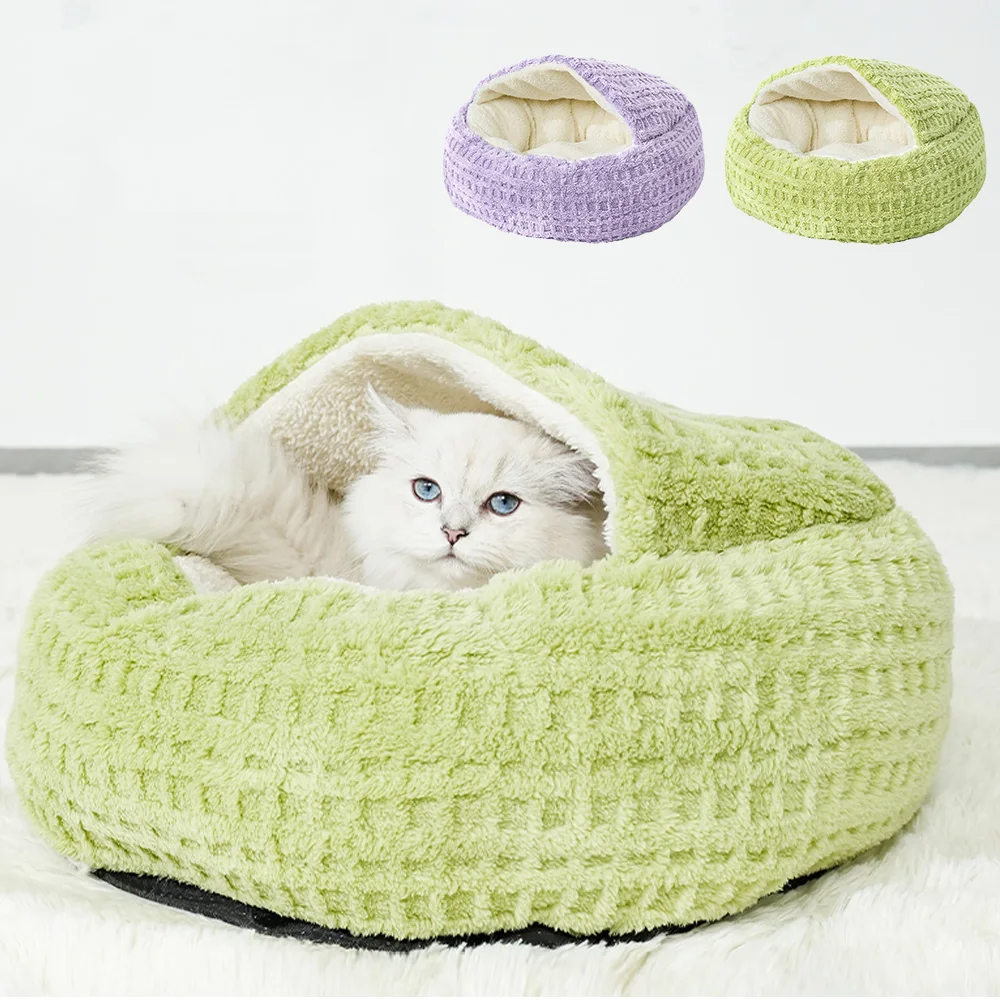 

Warm Cotton Cat Bed Cave Soft Small Dog Cats Nest Cushion Pet Deep Sleep Shell House Non-slip Kennel For Cats Kitten Small Dogs