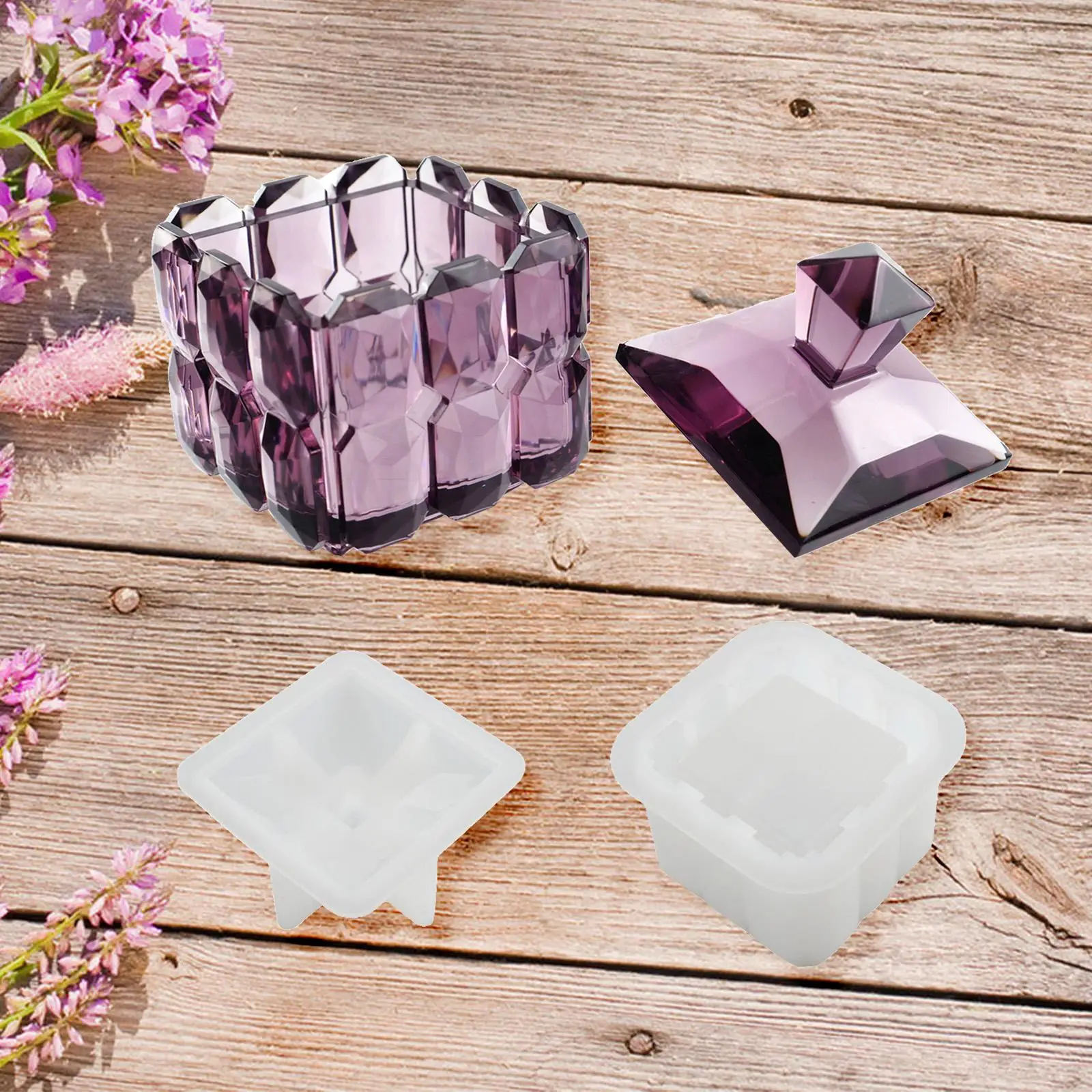 Storage Box Silicone Model with Lid Decorative Table Epoxy Resin Casting