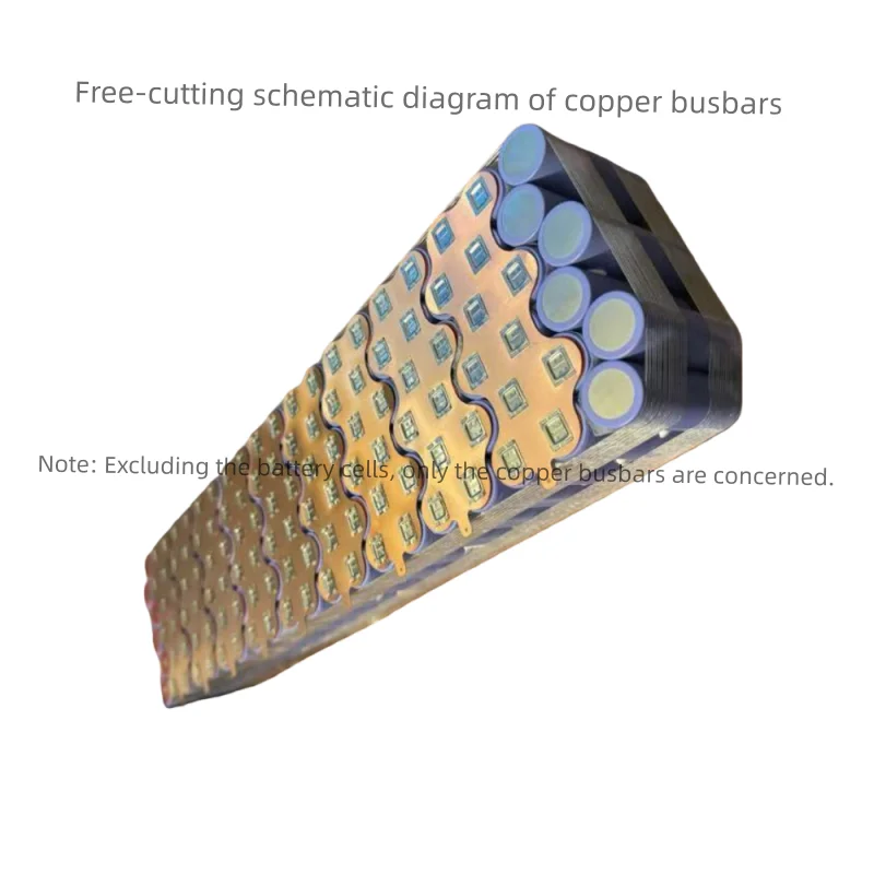 21700-2P W Shape Copper Bus Bar No Spacer 21.4MM Power Battery Pack Copper 21700 Copper-Nickel Composite Strip Thickness 0.3mm