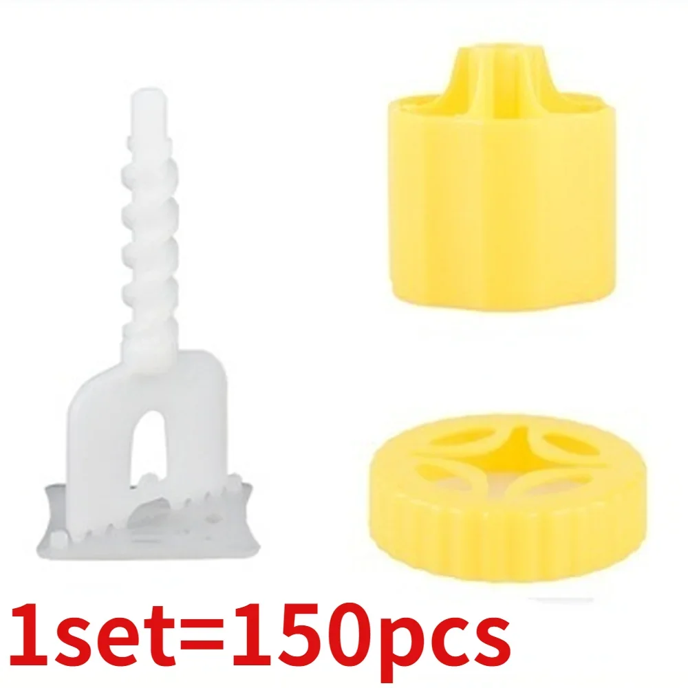 1set 150pcs,Tile Leveler Equalizer Cross Card Shelf Type Nut Type Tile Adhesive Tool Positioner Leveling Device Construction