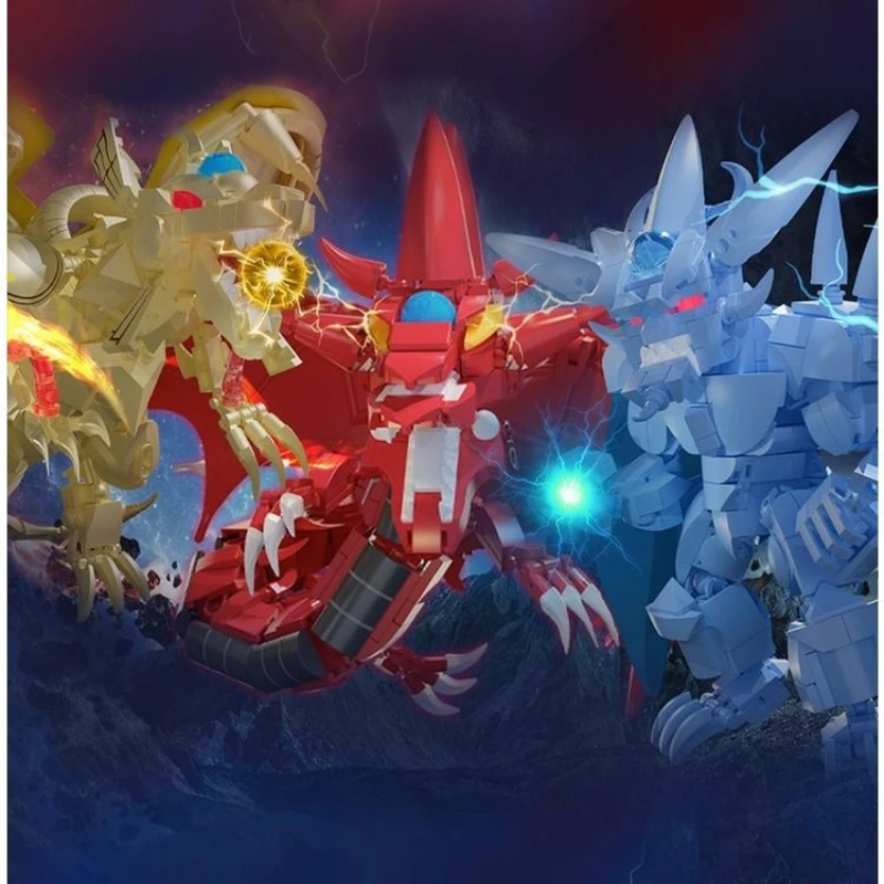 Aerax yu gi oh bloco de construção jogo rei três ilusão deus quebra-cabeça montagem modelo ornamento presente aniversário das crianças