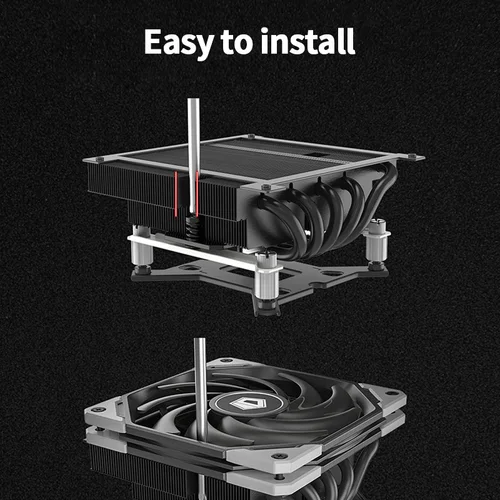 Imagen 2 del producto ID-COOLING IS-55 5 Heatpipe CPU enfriador de presión baja radiador de refrigeración de aire para LGA1200/1700/115X AM4 AM5 Mini plataforma compacta ITX