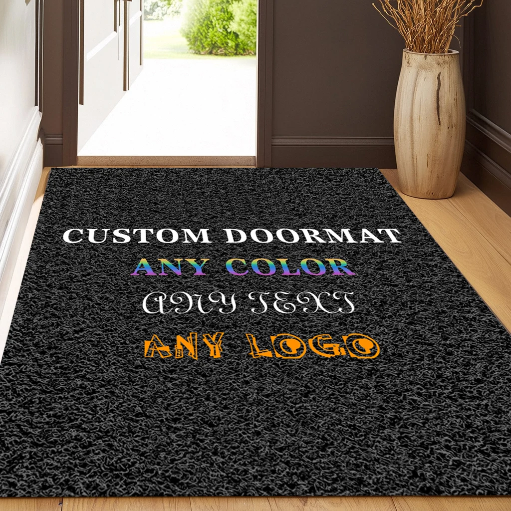 

Personalized Doormat 8mm Anti-slip Rug Home Entryway Sole Cleaning Dust Removal Carpet Any Color Photo Logo Custom Entrance Mat