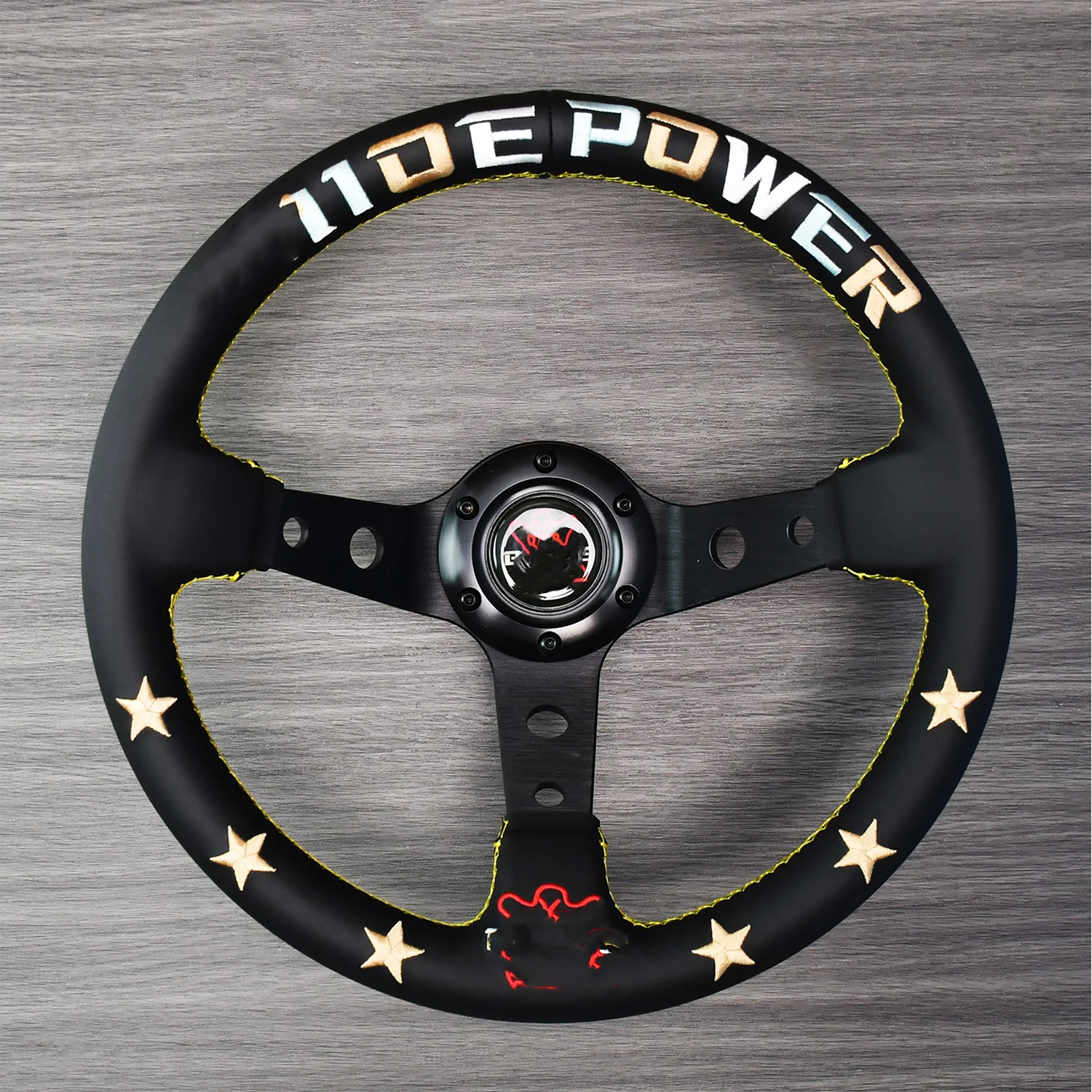 

Tiypeor JDM 330 мм, глубокий руль из микрофибры с вышивкой и вышивкой для невесты, руль POWER