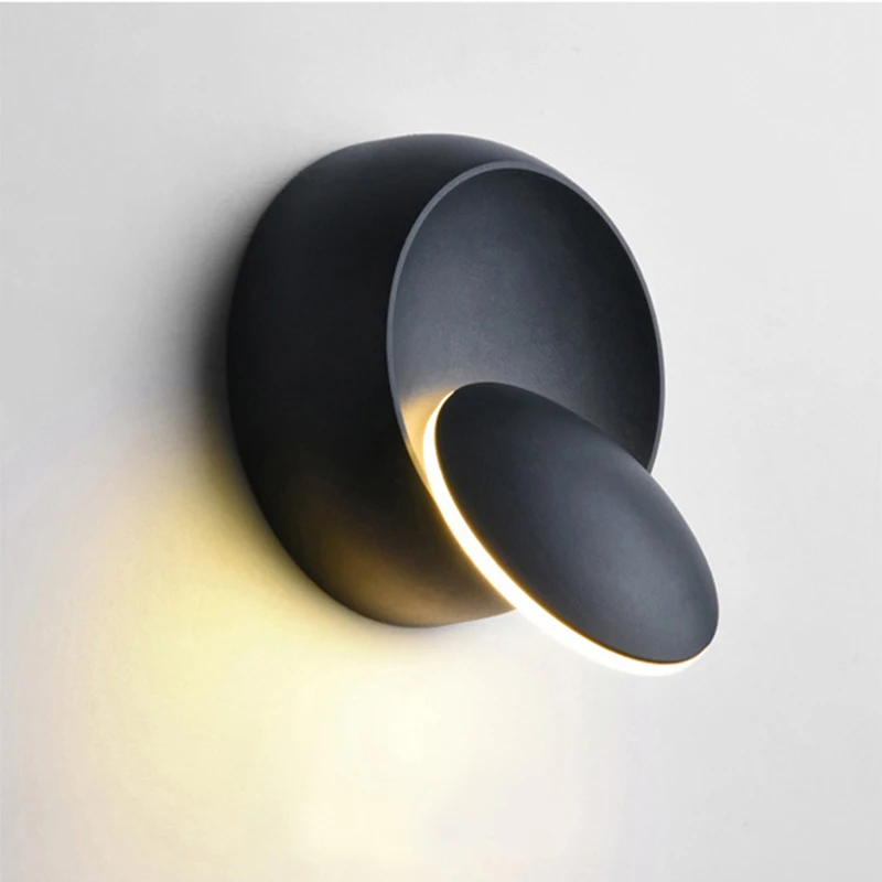 

Modern Simple Wall Lamp Creative LED Round Crescent Wall Light Bedroom Bedside Lamp Living Room Corridor Aisle Wall Decor Lights