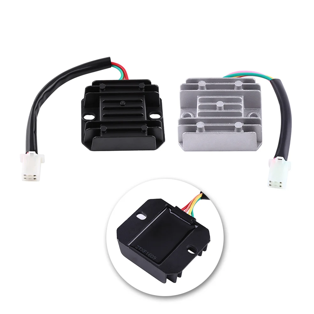 Aluminium Alloy 12V 4 Wires 4 Pin Voltage Regulator Full Wave Rectifier For 150-250CC Motorcycle Motorbike Scooter Moped